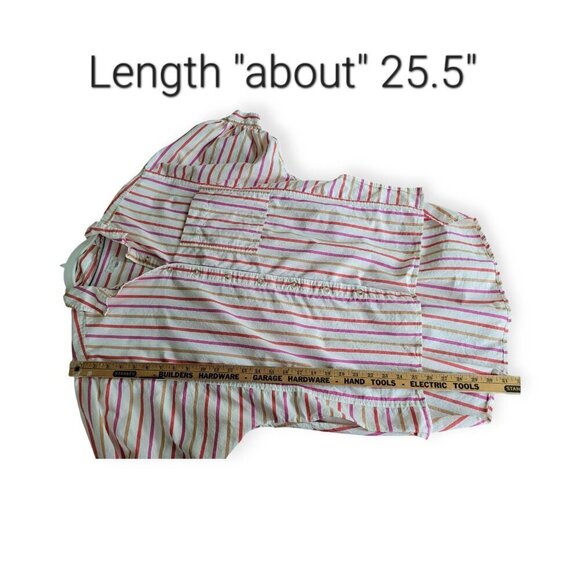 Anthropologie Pilcro red white pink oversized striped buttondown shirt size S - Picture 9 of 13